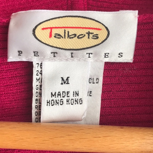 Vintage Talbots Hot Pink Wrap Tie Front Cardigan Sweater Top Medium Petite - Picture 7 of 8